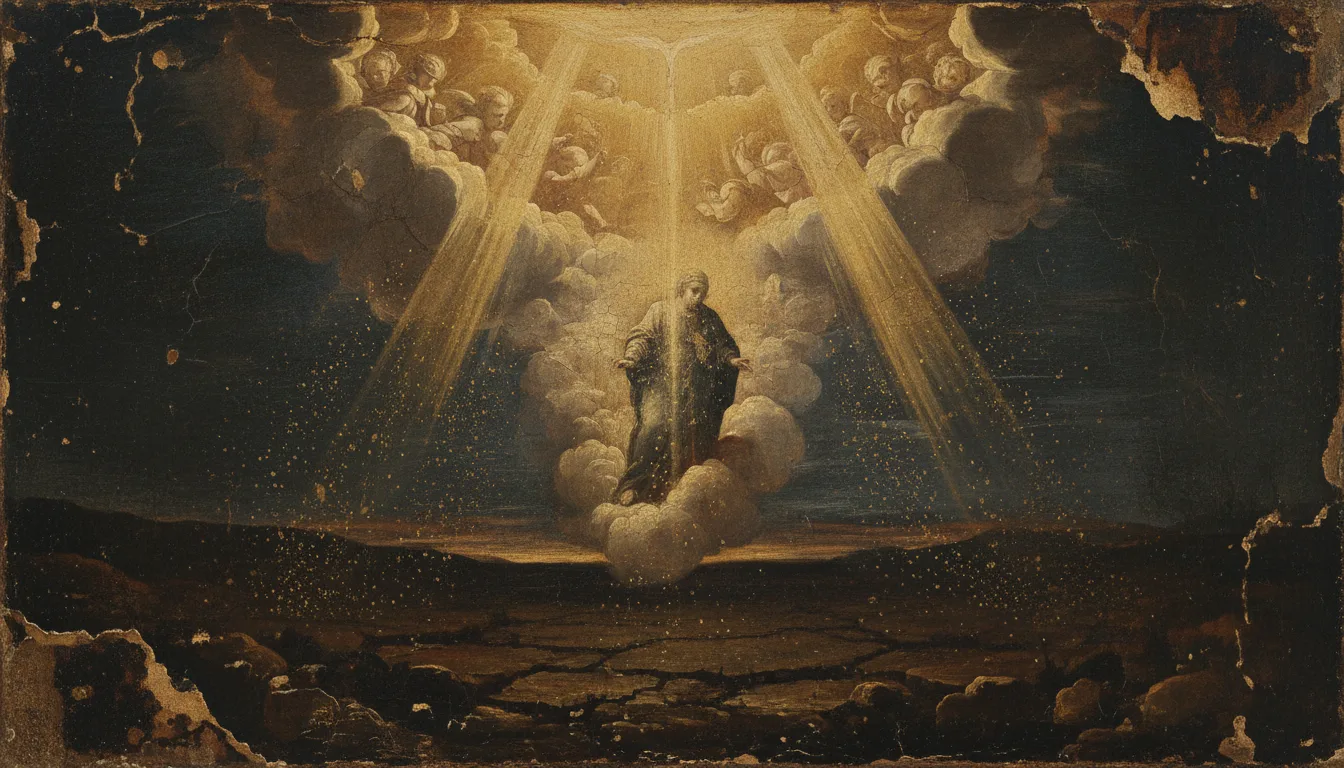 Céus abertos derramam orvalho de luz sobre uma terra escura, símbolo do Advento
