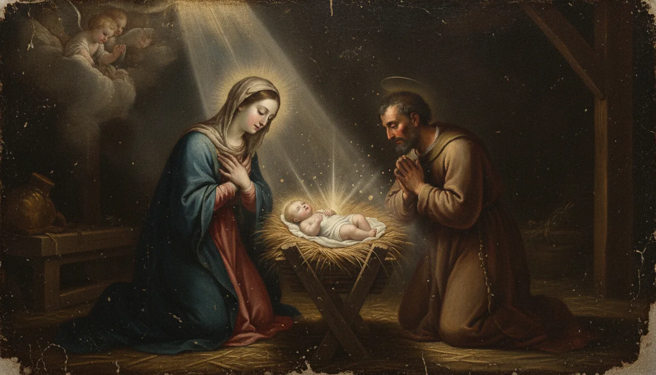 The Nativity, the Word made flesh laid in a manger