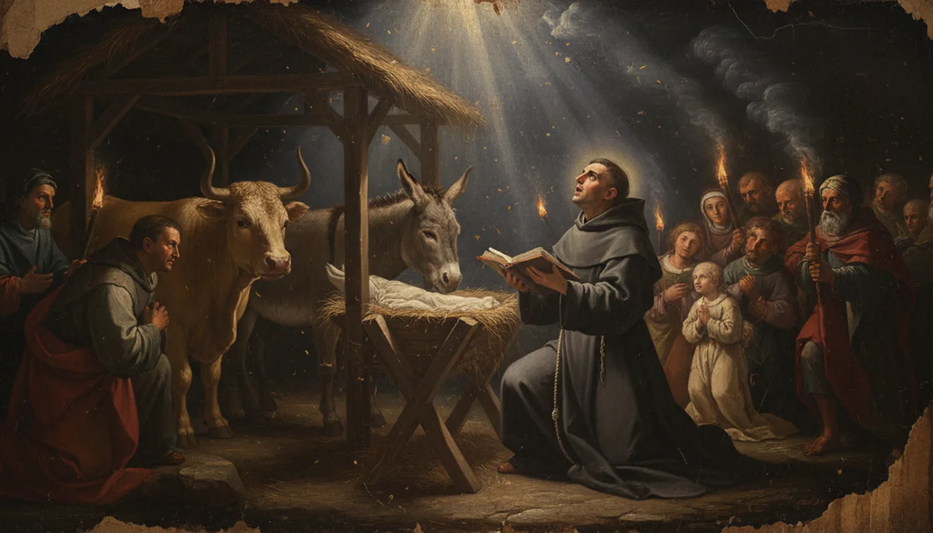 San Francisco de Asís canta el Evangelio junto al primer pesebre viviente en Greccio