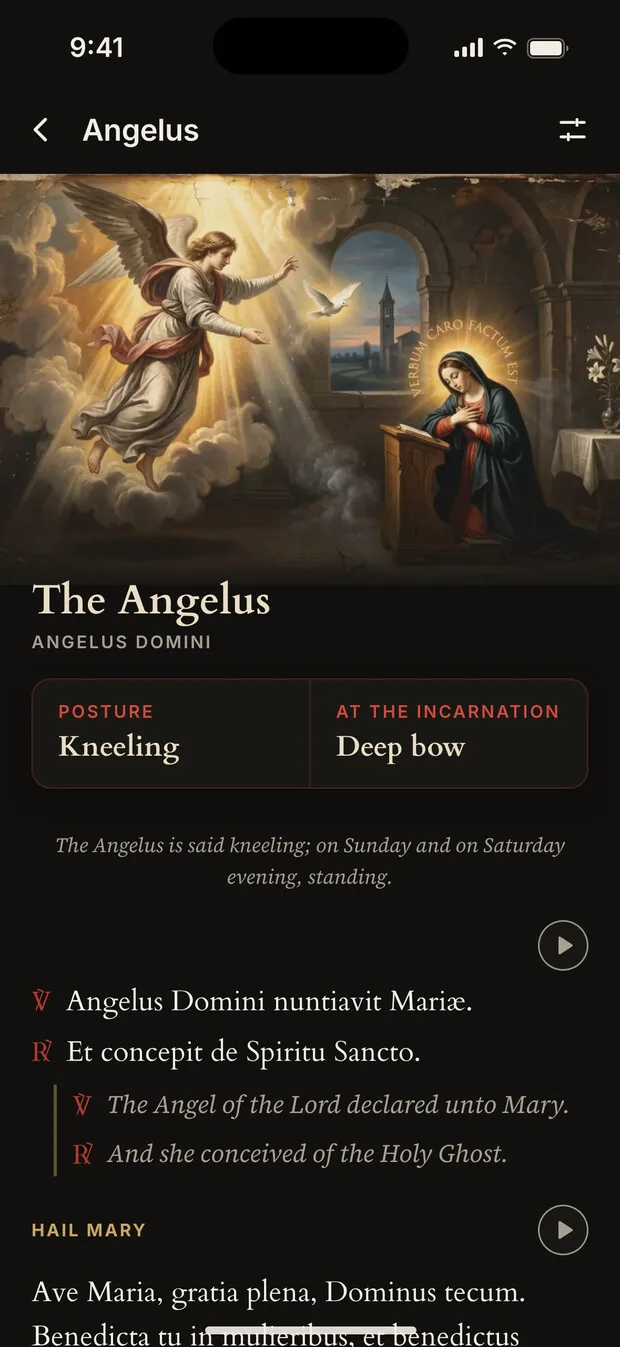 El Ángelus, con la Anunciación y los versículos