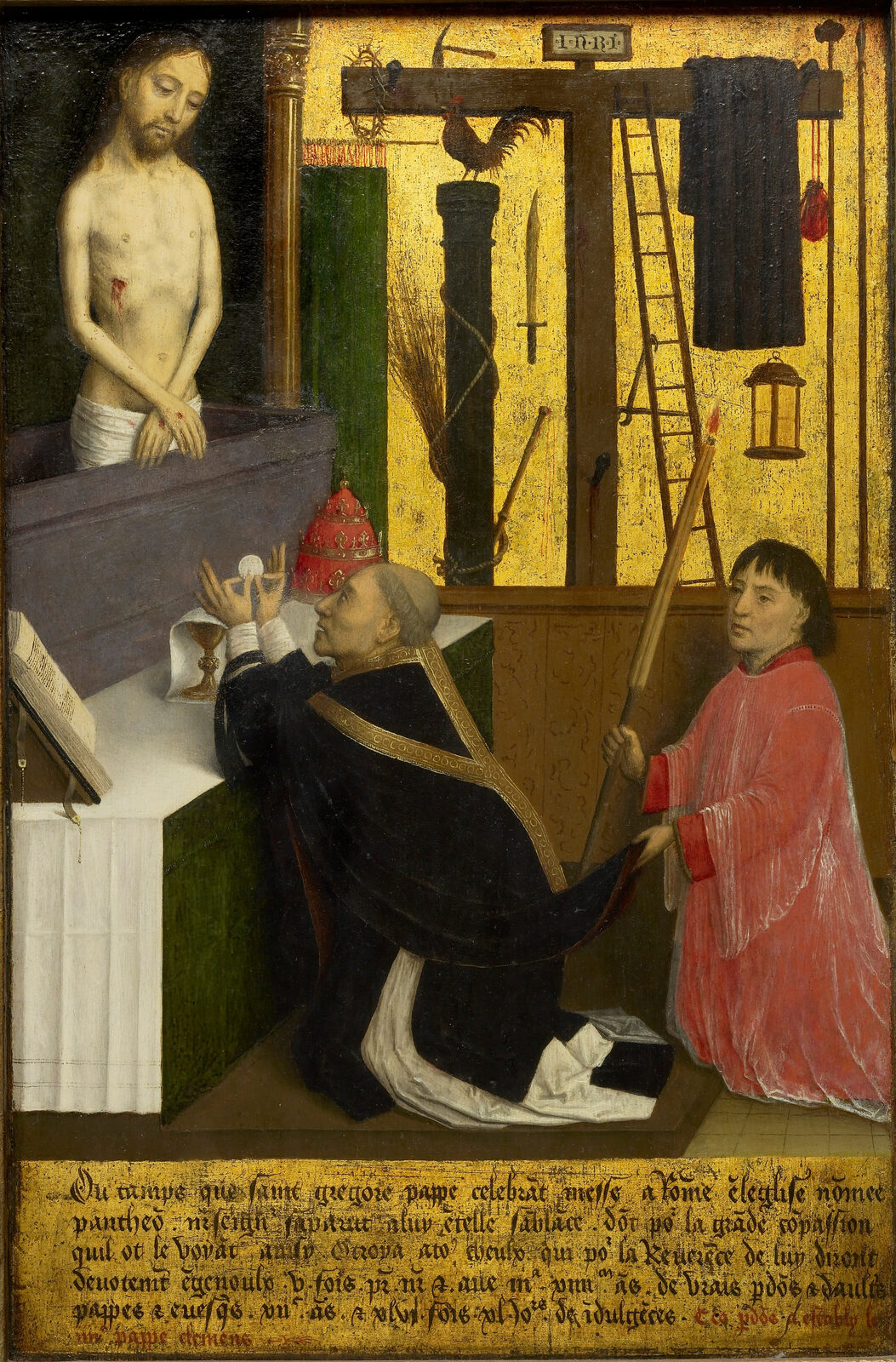 The Mass of Saint Gregory at the altar, a painting by Simon Marmion.